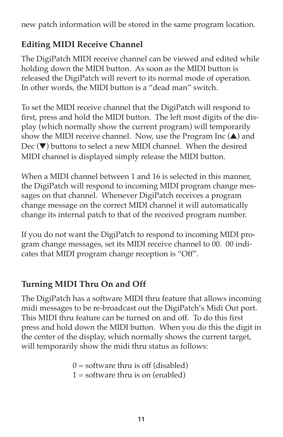 M-AUDIO DigiPatch User Manual | Page 11 / 20