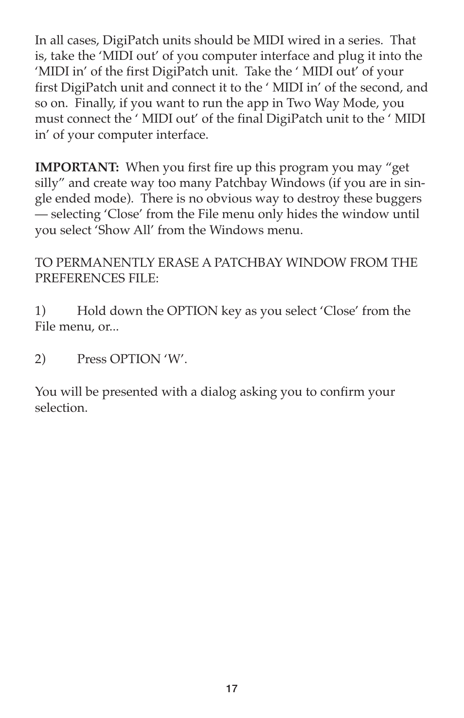 M-AUDIO DigiPatch User Manual | Page 17 / 20