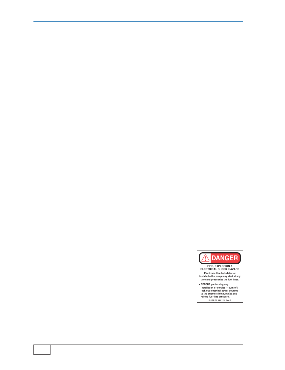 Danger | Franklin Fueling Systems TS-LS300 AutoLearn Pressure-Based Electronic Line Leak Detector System Users Guide User Manual | Page 16 / 52