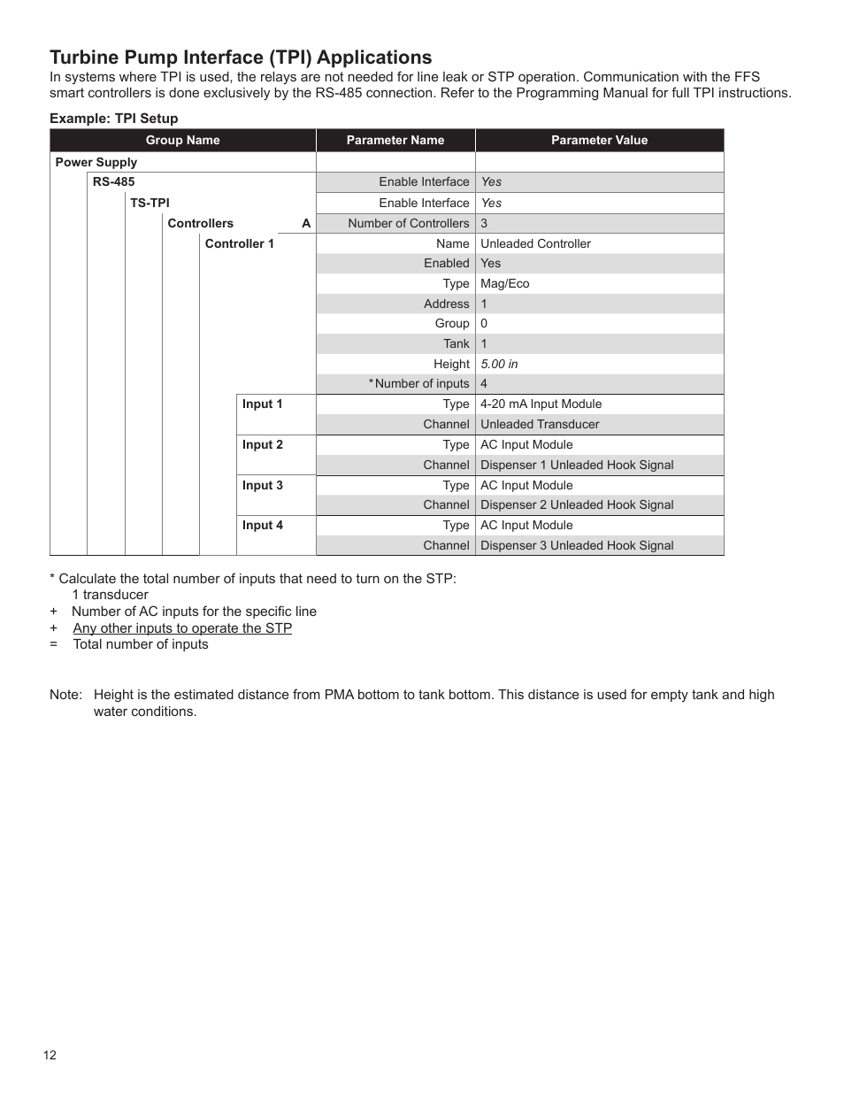Turbine pump interface (tpi) applications | Franklin Fueling Systems LS500 Auto Learn Line Leak Detection Installation & Users Guide User Manual | Page 12 / 24