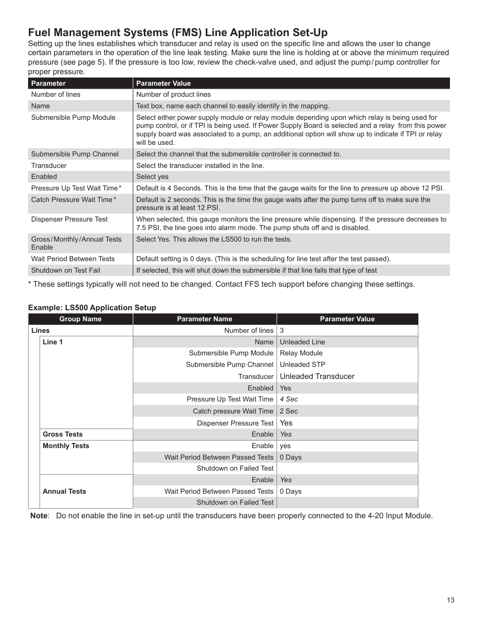 Franklin Fueling Systems LS500 Auto Learn Line Leak Detection Installation & Users Guide User Manual | Page 13 / 24