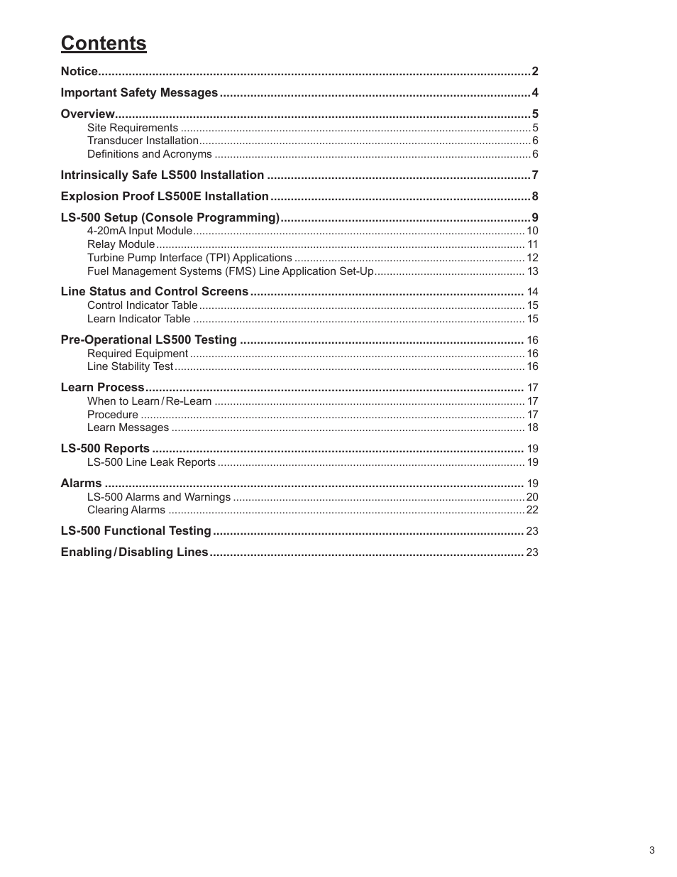 Franklin Fueling Systems LS500 Auto Learn Line Leak Detection Installation & Users Guide User Manual | Page 3 / 24