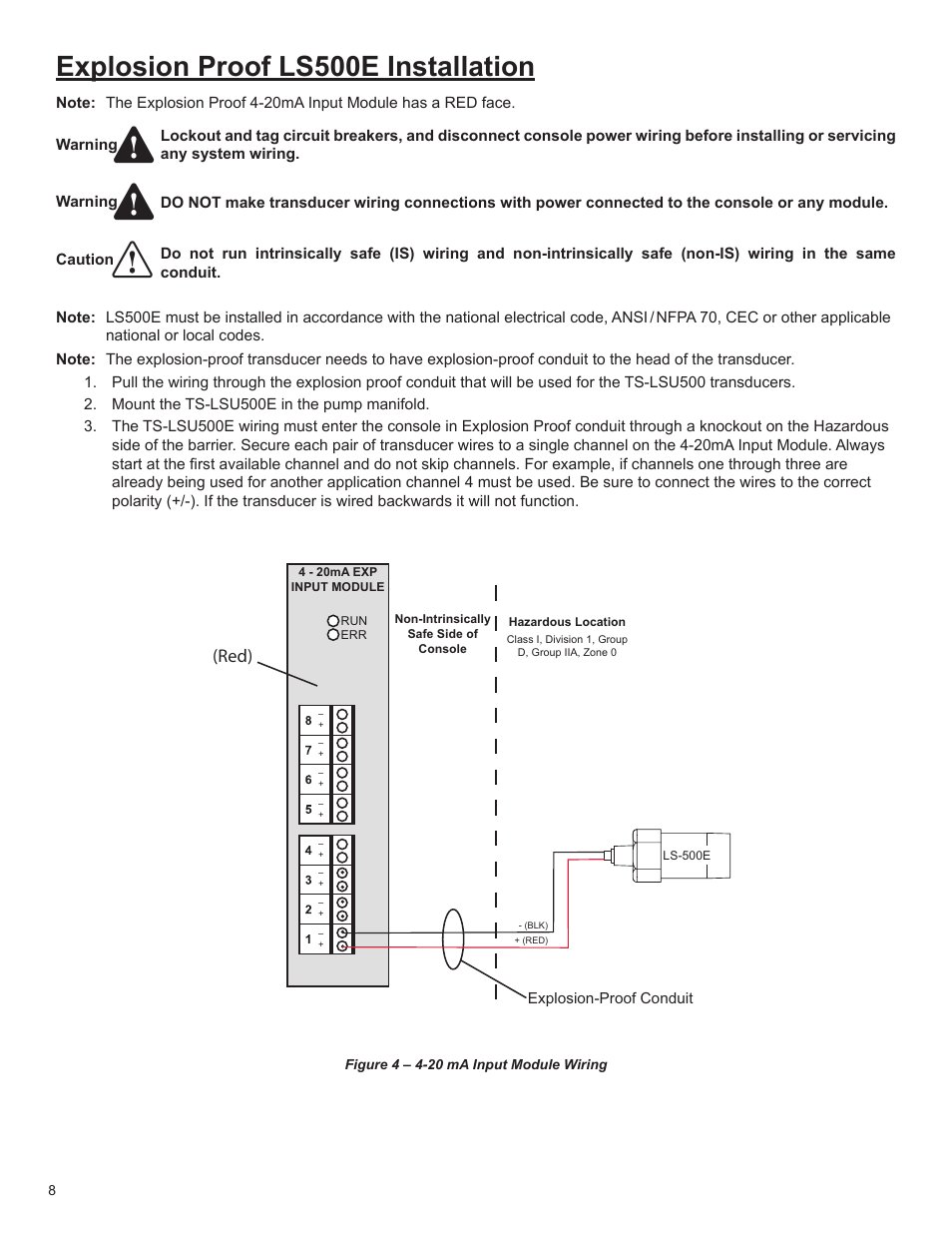 Explosion proof ls500e installation, Red) | Franklin Fueling Systems LS500 Auto Learn Line Leak Detection Installation & Users Guide User Manual | Page 8 / 24