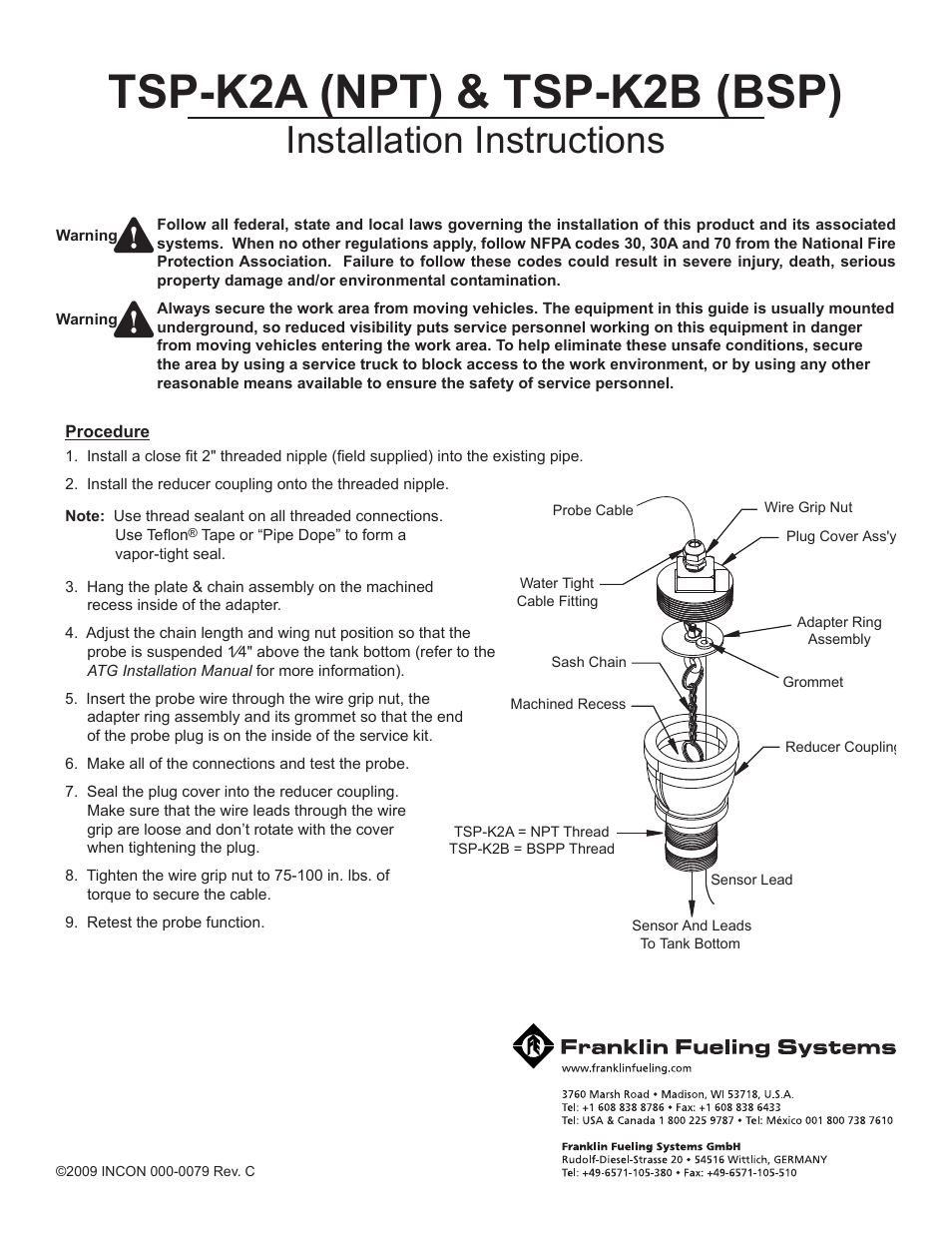 Franklin Fueling Systems TSP-K2B (BSP) User Manual | 1 page