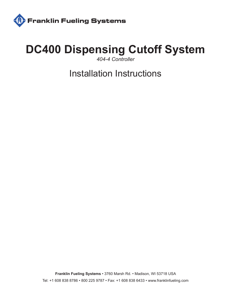Franklin Fueling Systems DC404-4 Controller User Manual | 12 pages