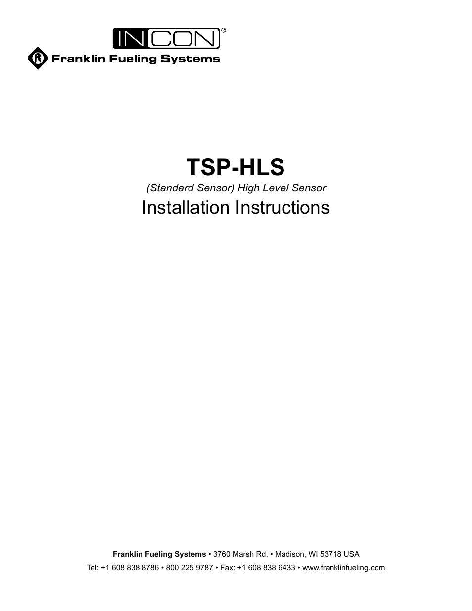 Franklin Fueling Systems TSP-HLS User Manual | 4 pages