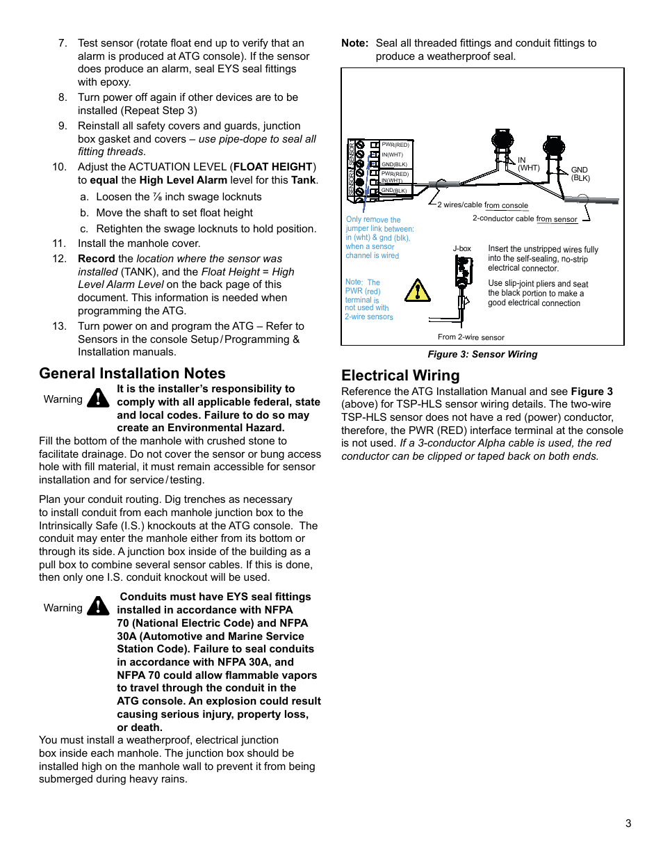 Electrical wiring | Franklin Fueling Systems TSP-HLS User Manual | Page 3 / 4