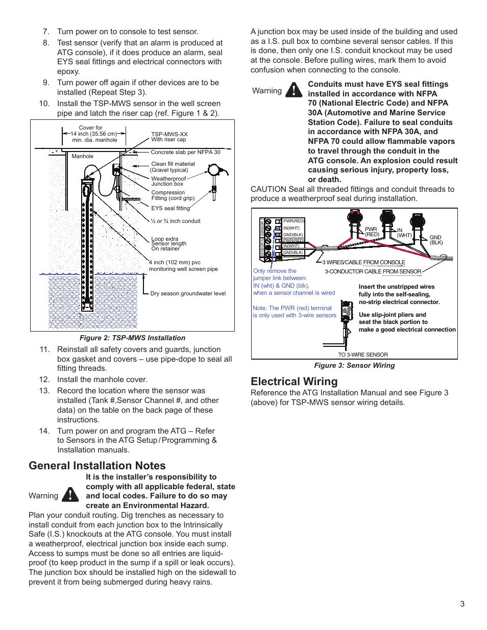 Electrical wiring | Franklin Fueling Systems TSP-MWS User Manual | Page 3 / 4