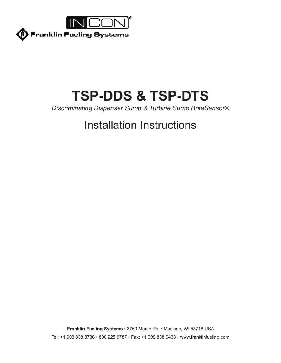 Franklin Fueling Systems TSP-DDS User Manual | 4 pages