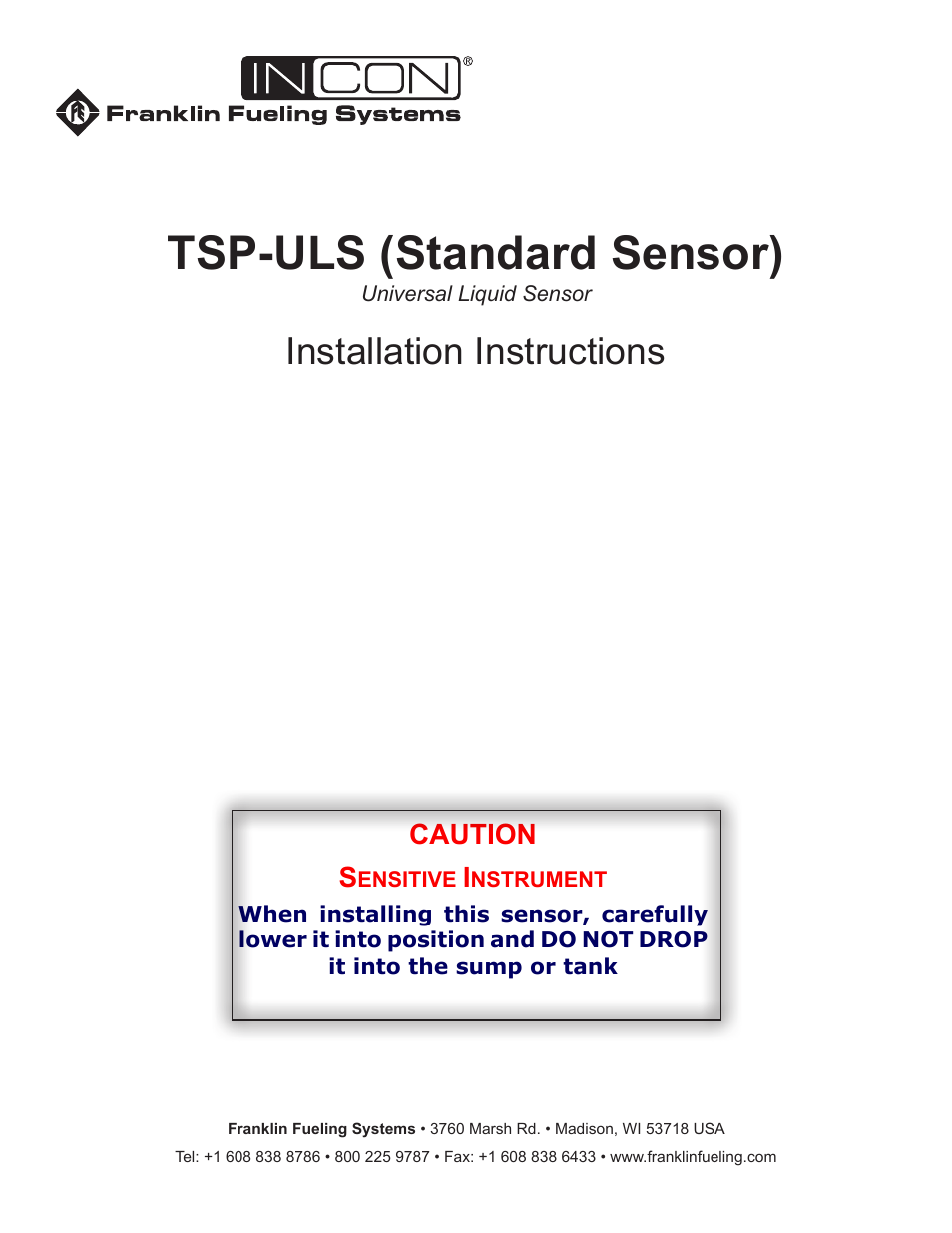 Franklin Fueling Systems TSP-ULS User Manual | 4 pages