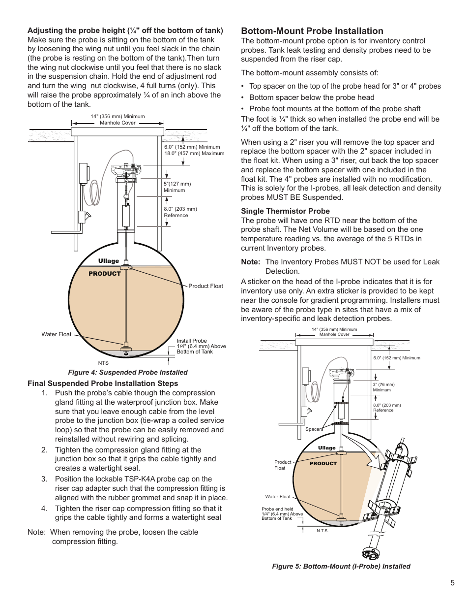 Bottom-mount probe installation | Franklin Fueling Systems TSP-LL2 User Manual | Page 5 / 10