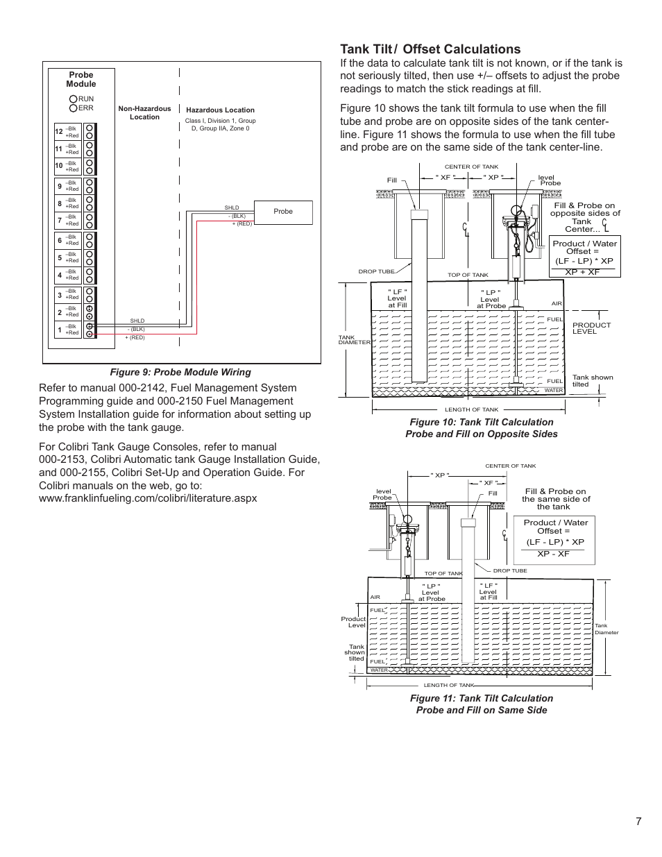 Tank tilt / offset calculations, Figure 9: probe module wiring | Franklin Fueling Systems TSP-LL2 User Manual | Page 7 / 10