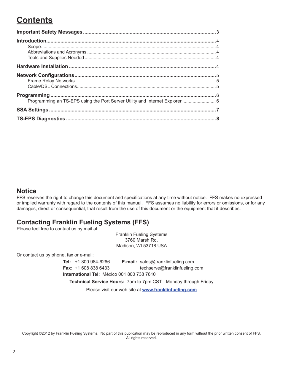 Franklin Fueling Systems TS-EPS User Manual | Page 2 / 12