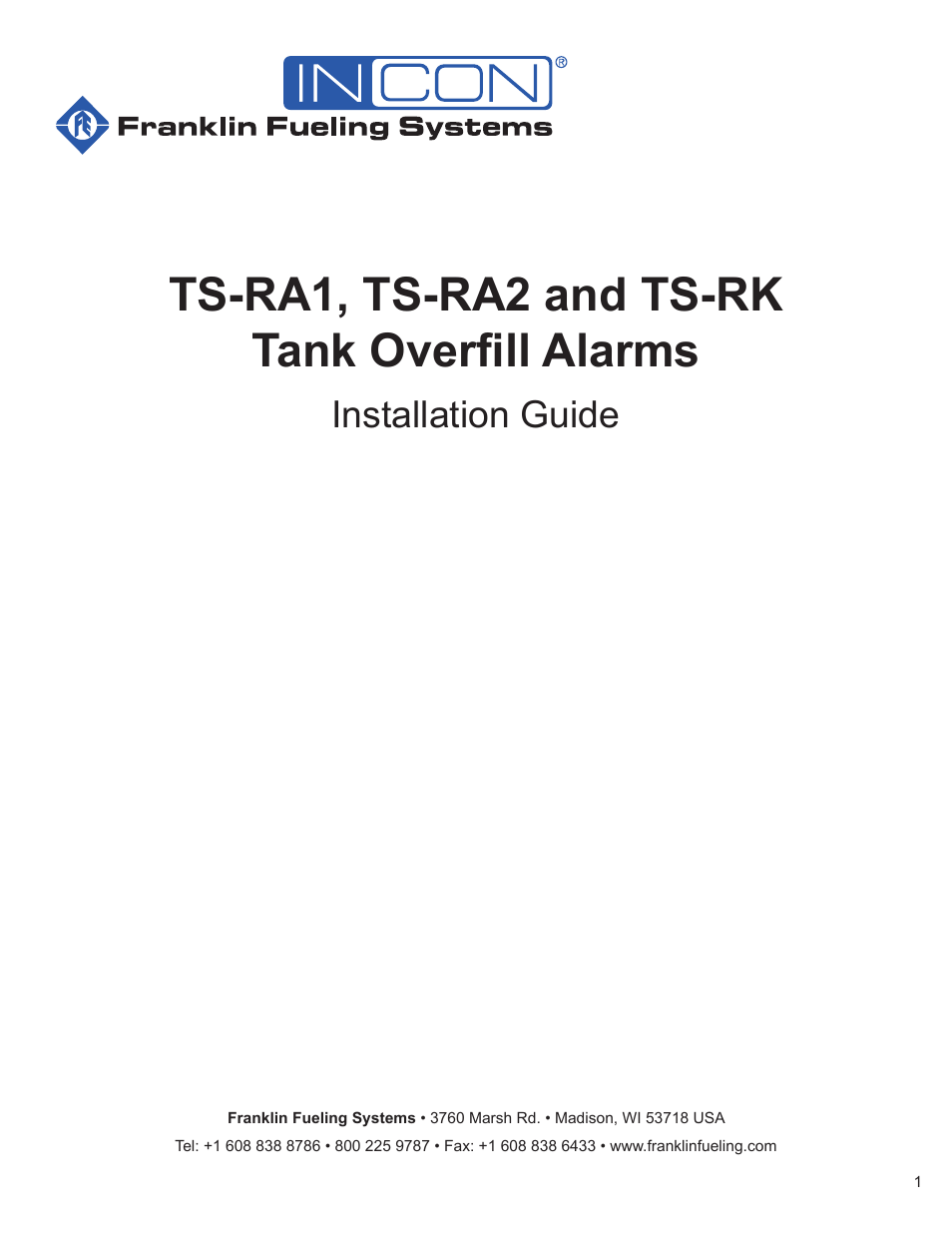 Franklin Fueling Systems TS-RA2 User Manual | 12 pages