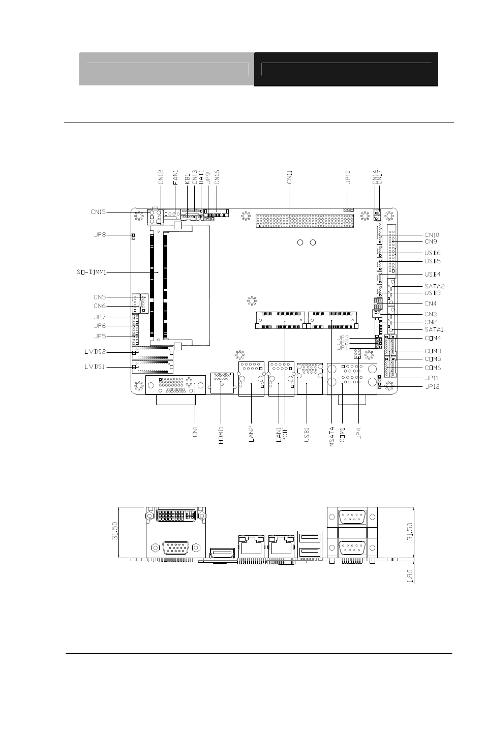 2 location of connectors and jumpers, Component side | AAEON EPIC-QM77 User Manual | Page 17 / 138