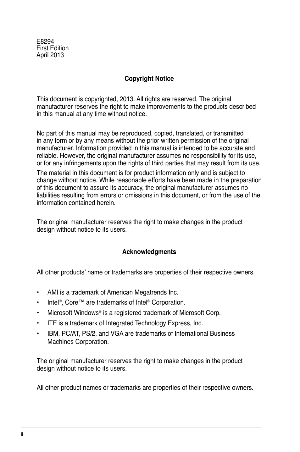 AAEON EPIC-CV01 Series User Manual | Page 2 / 44