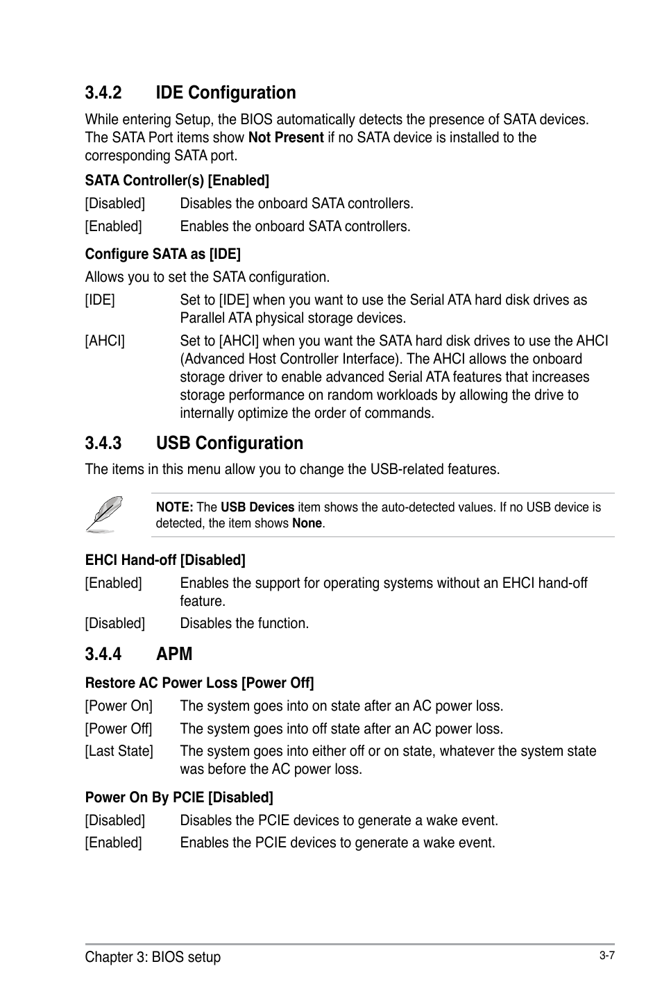 2 ide configuration, 3 usb configuration, 4 apm | Ide configuration -7, Usb configuration -7, Apm -7 | AAEON EPIC-CV01 Series User Manual | Page 37 / 44
