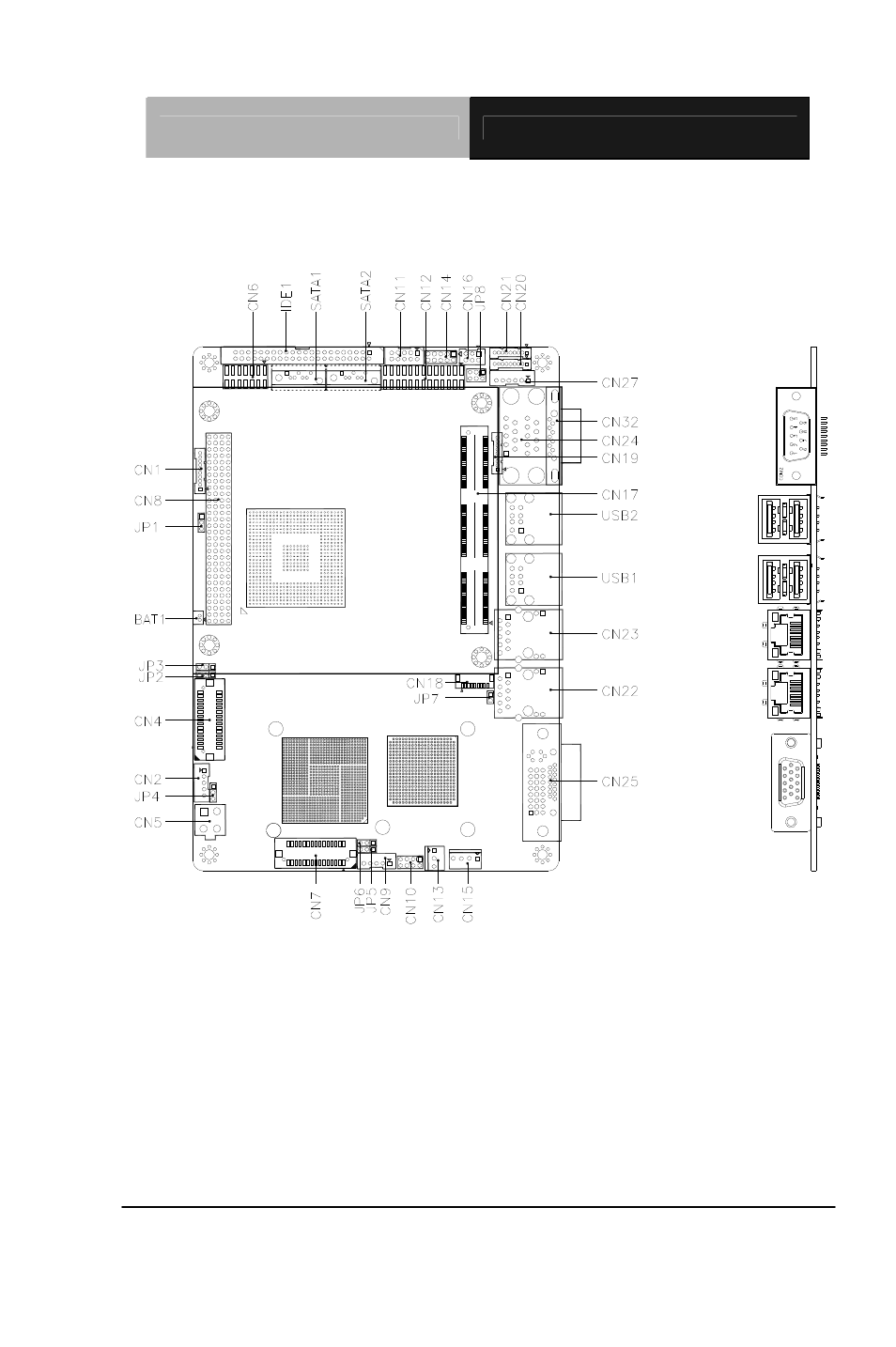 Component side (1 com port) | AAEON EPIC-9457 Rev.A User Manual | Page 18 / 62