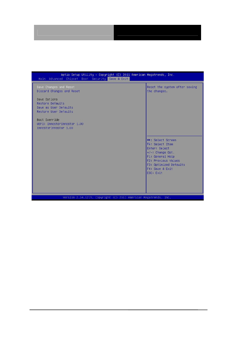 Setup submenu: exit | AAEON PFM-CVS Rev.B User Manual | Page 80 / 123