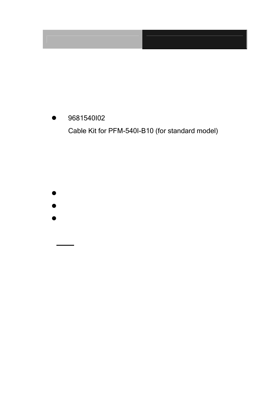 Packing list | AAEON PFM-540I Rev.B User Manual | Page 4 / 54