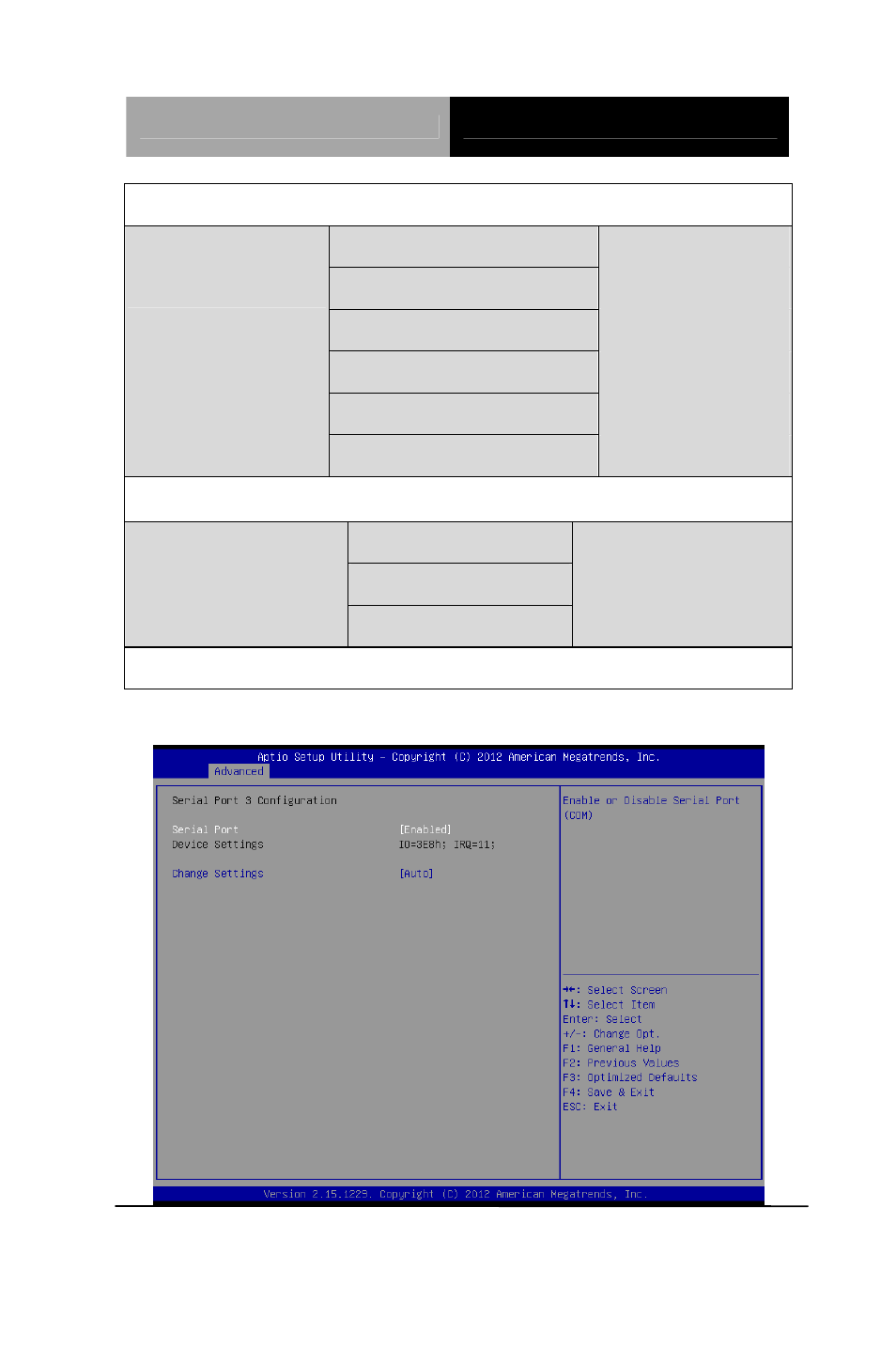 Serial port 3 configuration | AAEON PFM-HDS User Manual | Page 58 / 105