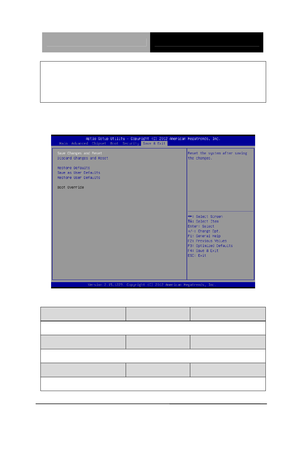 Setup submenu: exit | AAEON PFM-HDS User Manual | Page 73 / 105