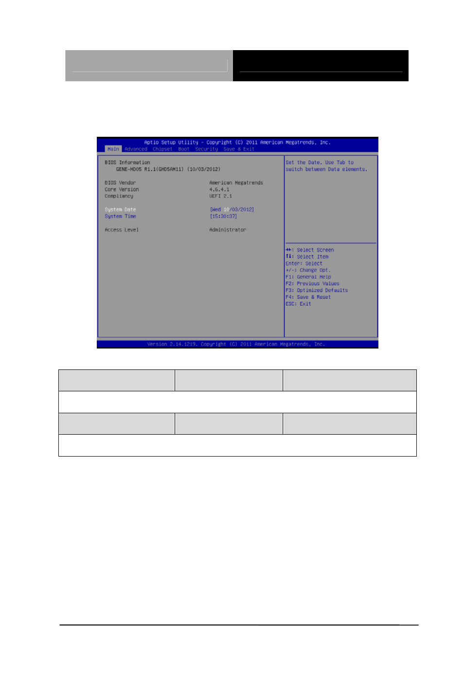 Setup menu | AAEON GENE-HD05 User Manual | Page 59 / 116