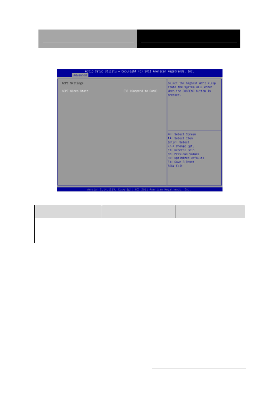 Acpi settings | AAEON GENE-HD05 User Manual | Page 61 / 116