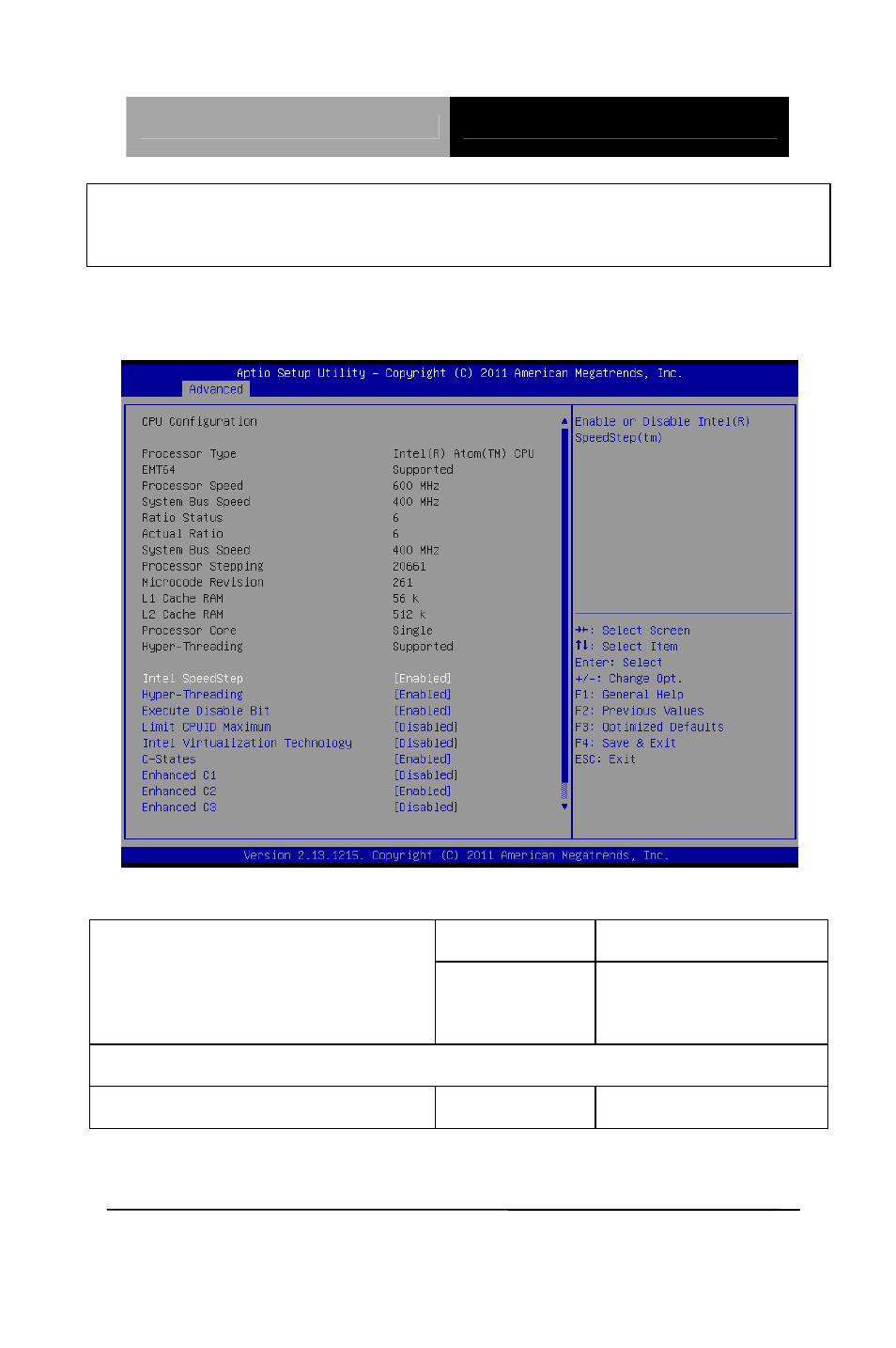 Cpu configuration | AAEON GENE-TC05 User Manual | Page 45 / 109