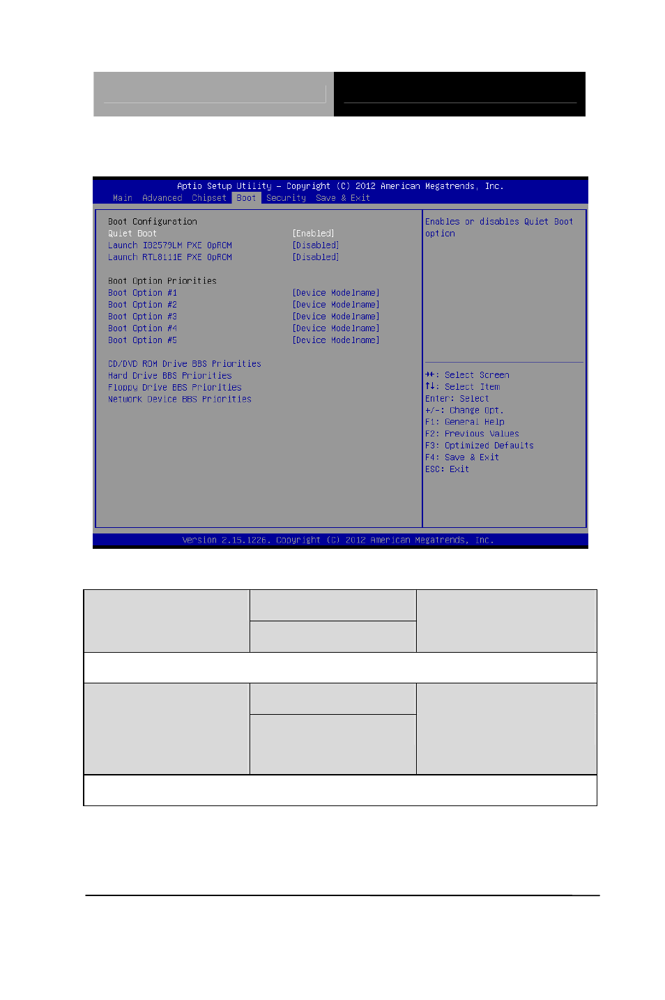 Setup submenu: boot | AAEON GENE-QM77 Rev.B User Manual | Page 111 / 157