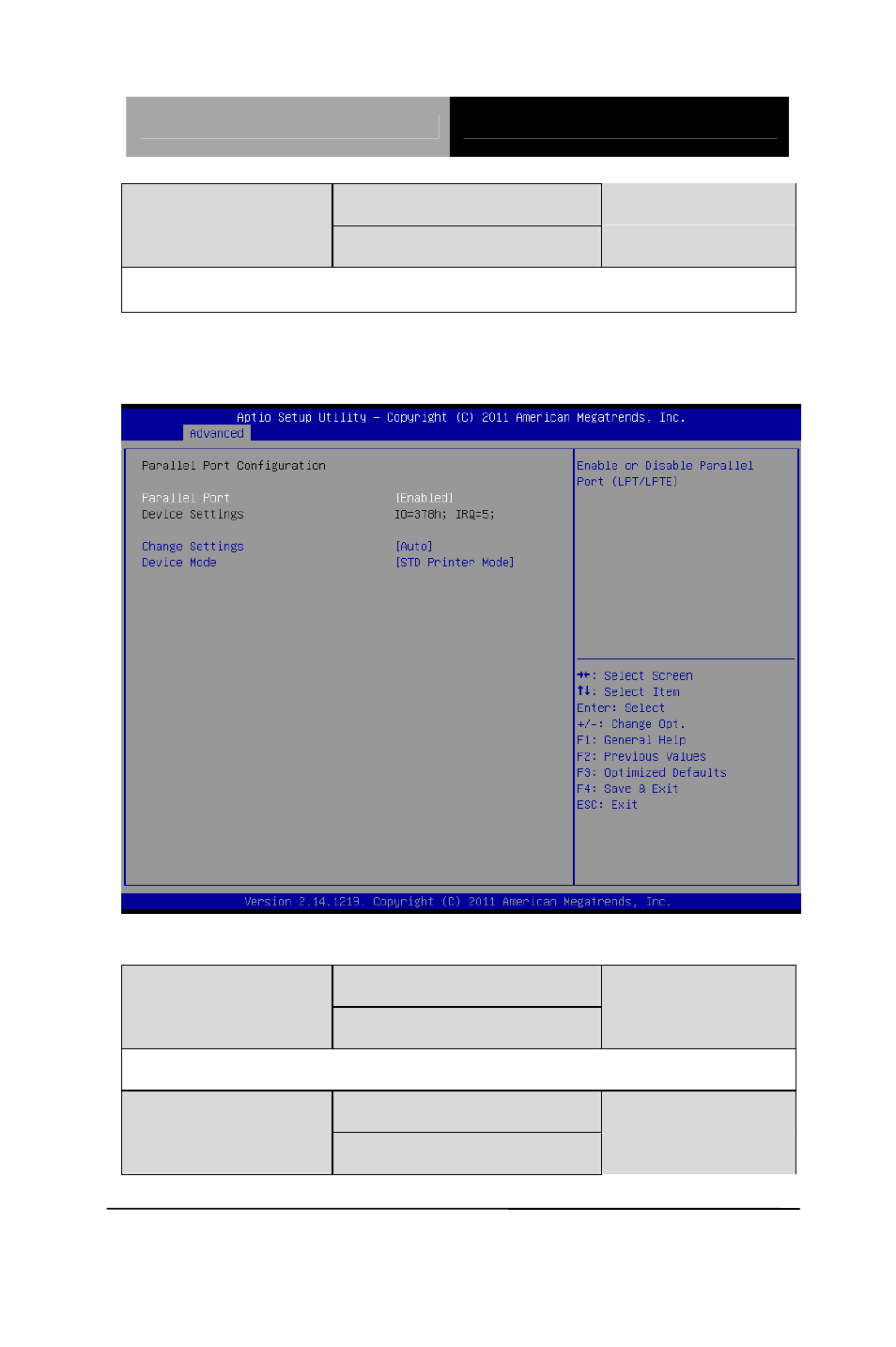 Parallel port configuration | AAEON ETX-LN User Manual | Page 38 / 68