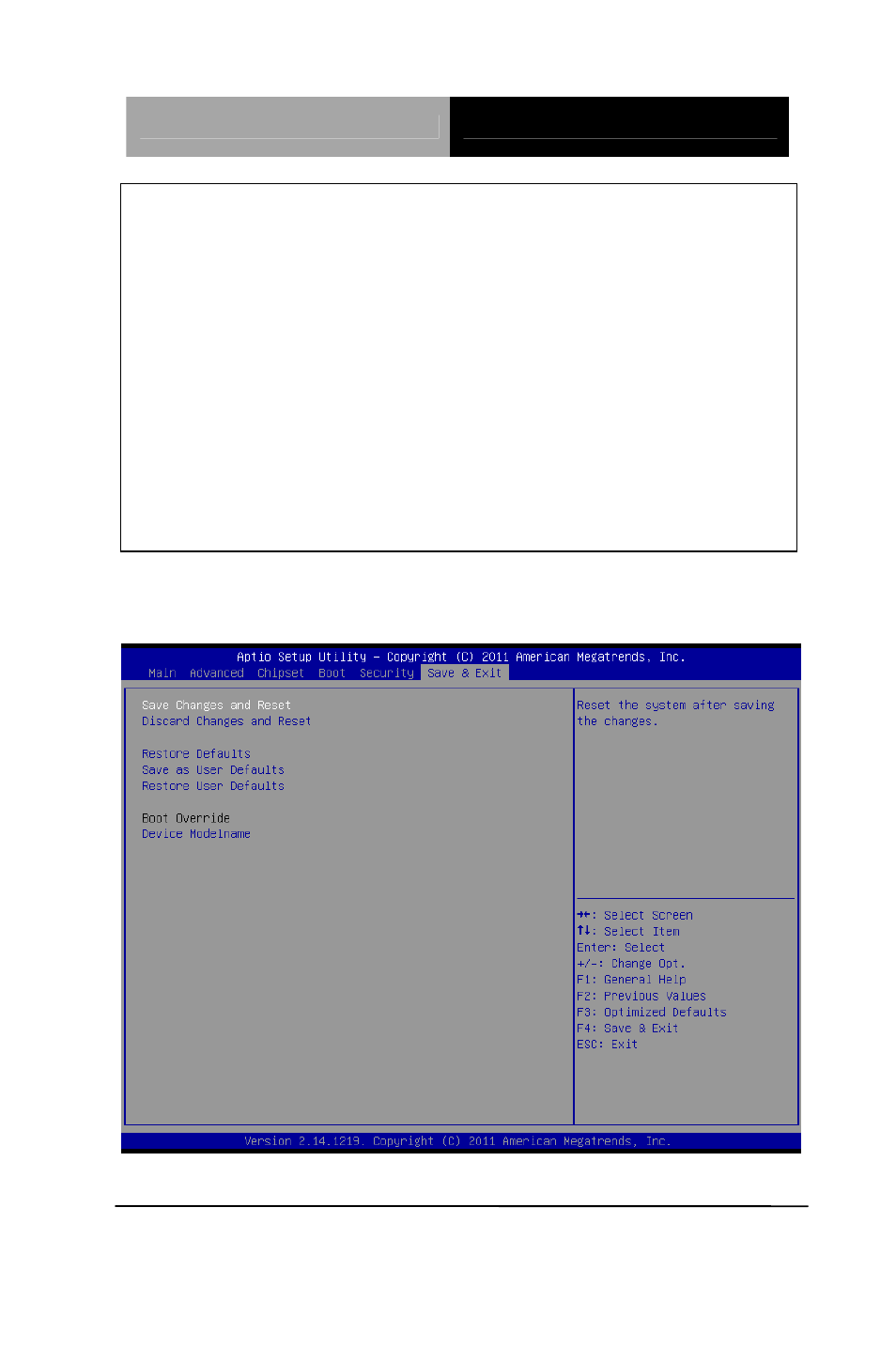 Setup submenu: exit | AAEON ETX-LN User Manual | Page 47 / 68