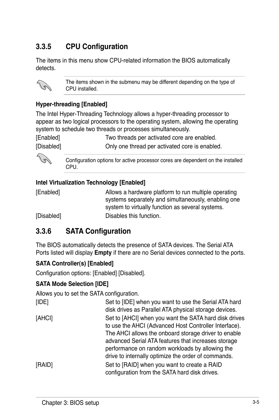 5 cpu configuration, 6 sata configuration, Cpu configuration -5 | Sata configuration -5 | AAEON IMBA-Q87A User Manual | Page 37 / 52