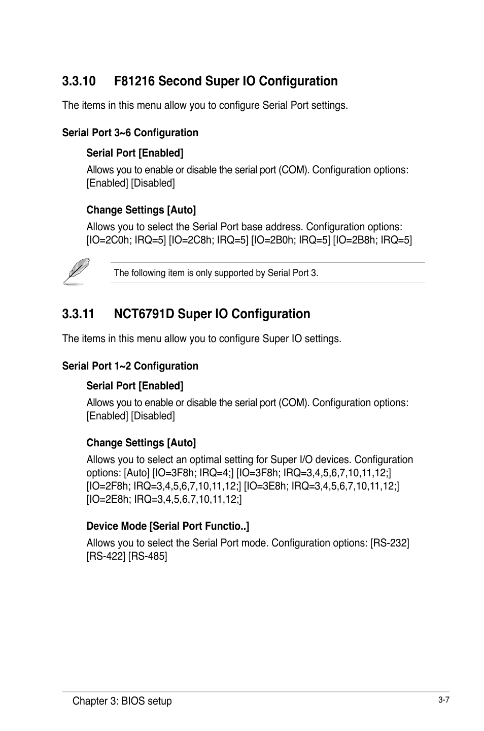10 f81216 second super io configuration, 11 nct6791d super io configuration | AAEON IMBA-Q87A User Manual | Page 39 / 52