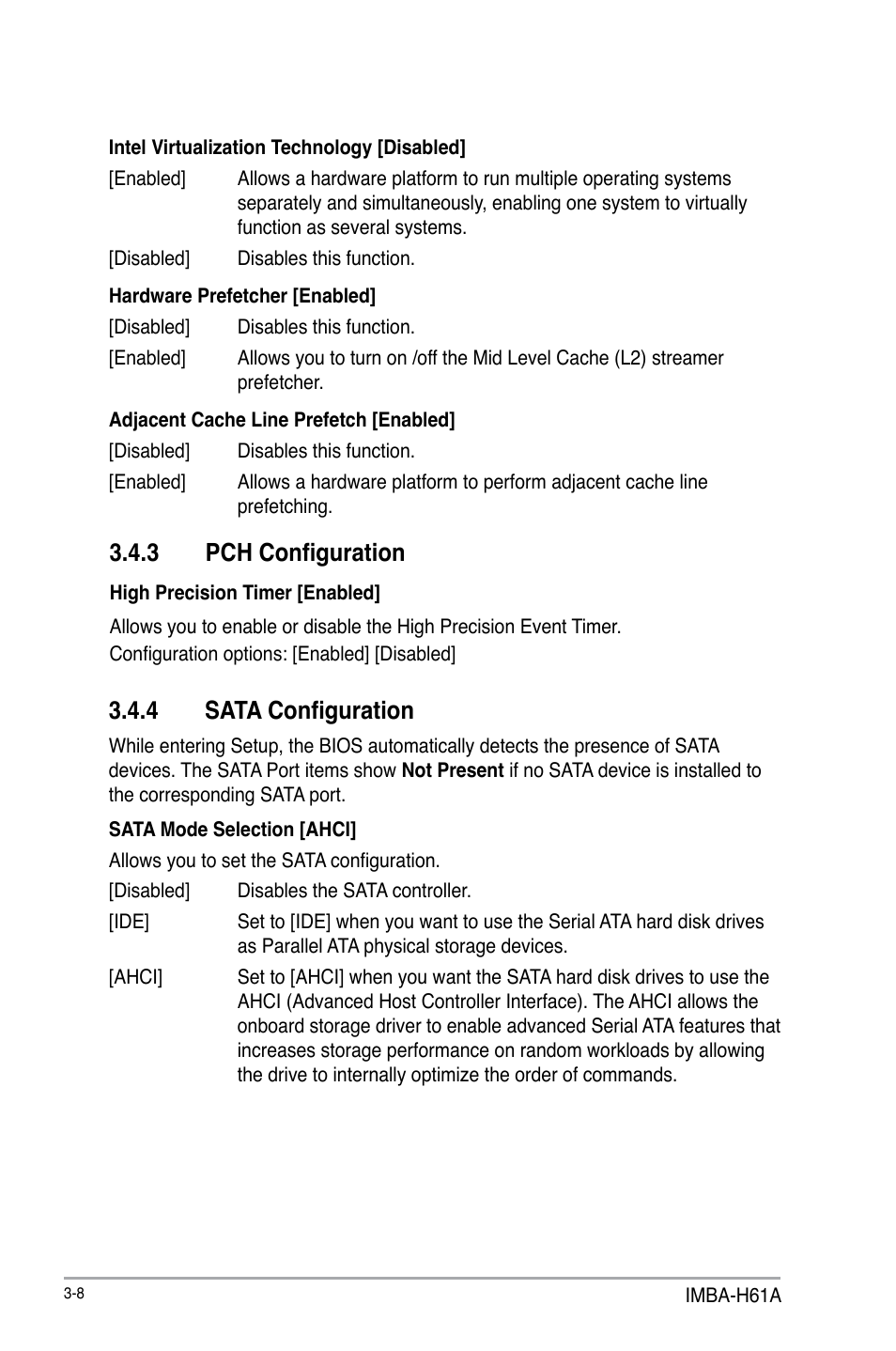 4 sata configuration, 3 pch configuration | AAEON IMBA-H61A User Manual | Page 38 / 50