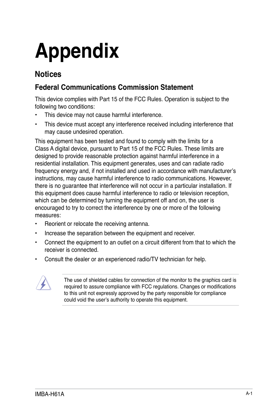 Appendix, Notices | AAEON IMBA-H61A User Manual | Page 49 / 50