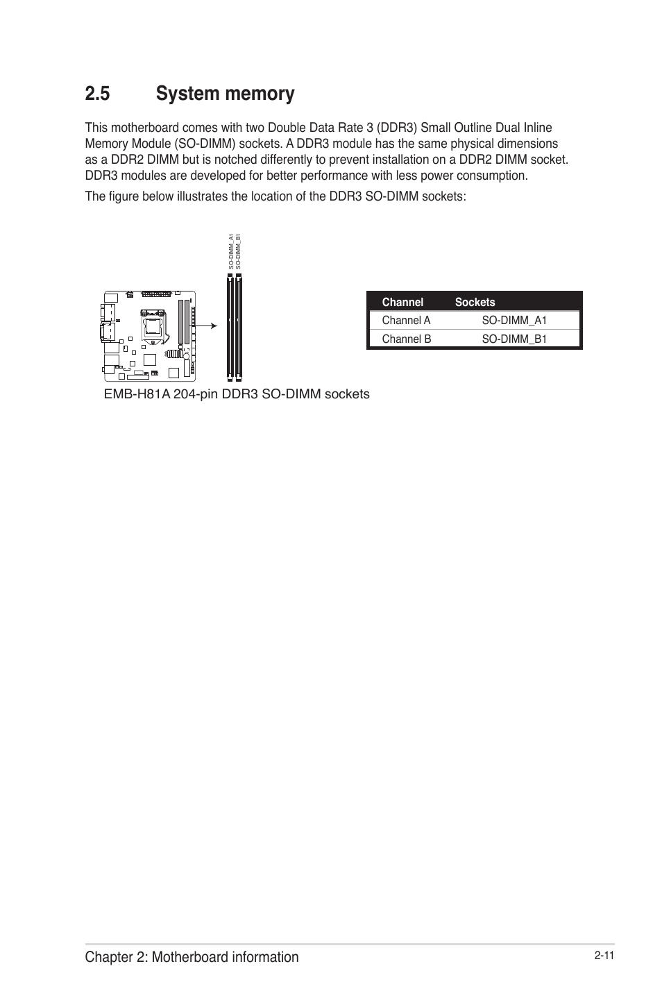 5 system memory, System memory -11 | AAEON EMB-H81A User Manual | Page 19 / 51