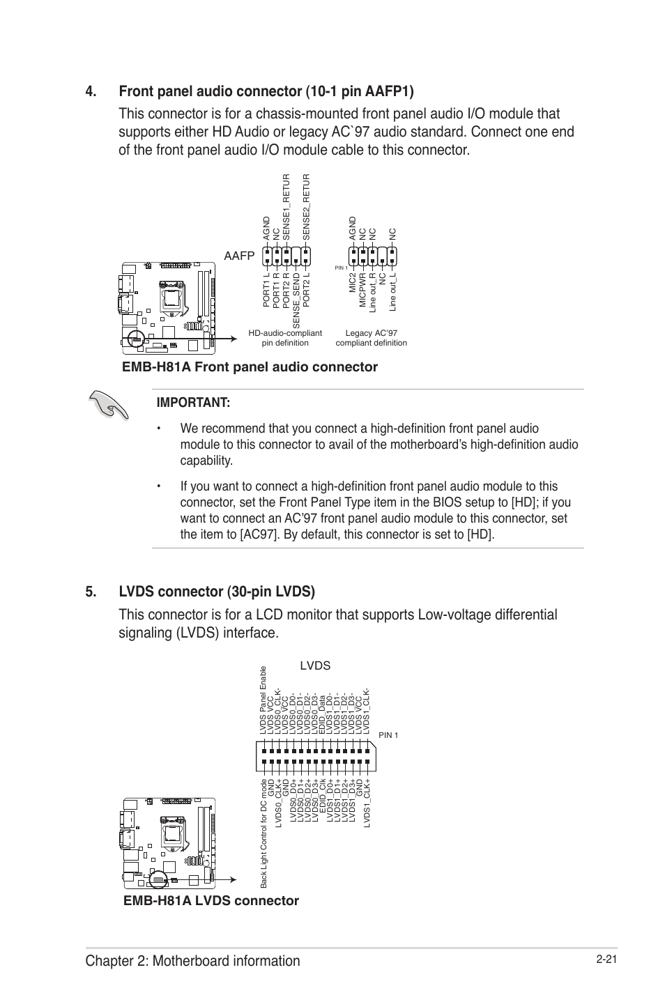 Emb-h81a lvds connector | AAEON EMB-H81A User Manual | Page 29 / 51