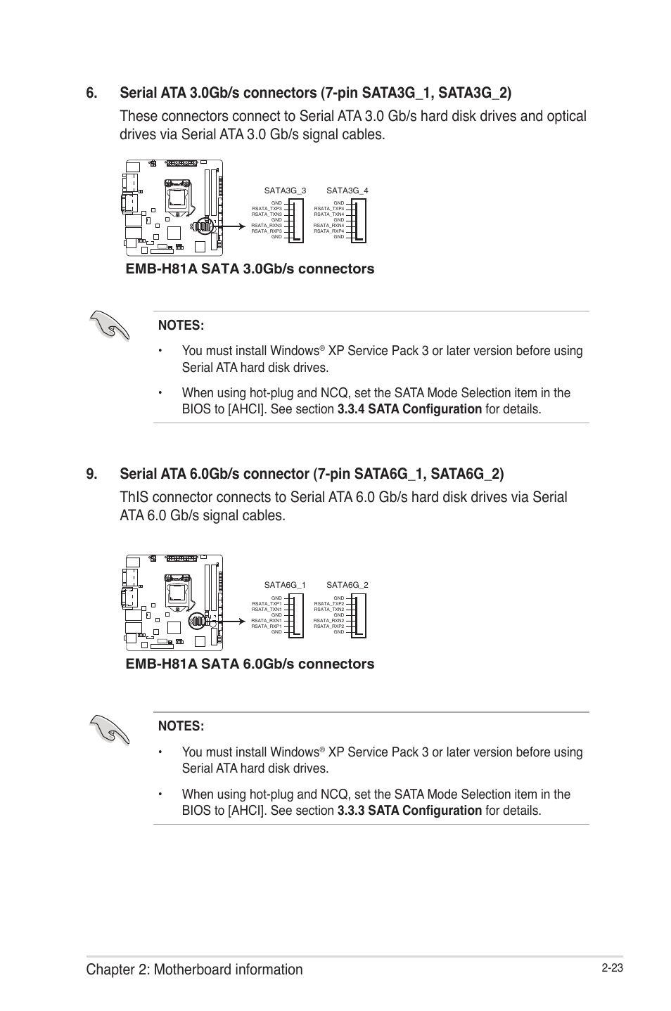 Emb-h81a sata 3.0gb/s connectors, Emb-h81a sata 6.0gb/s connectors | AAEON EMB-H81A User Manual | Page 31 / 51