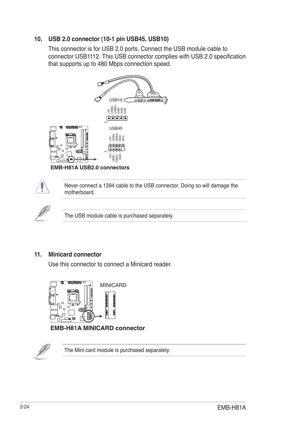 Emb-h81a, Emb-h81a minicard connector | AAEON EMB-H81A User Manual | Page 32 / 51