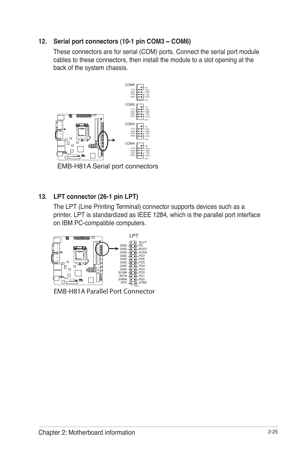 Emb-h81a parallel port connector | AAEON EMB-H81A User Manual | Page 33 / 51