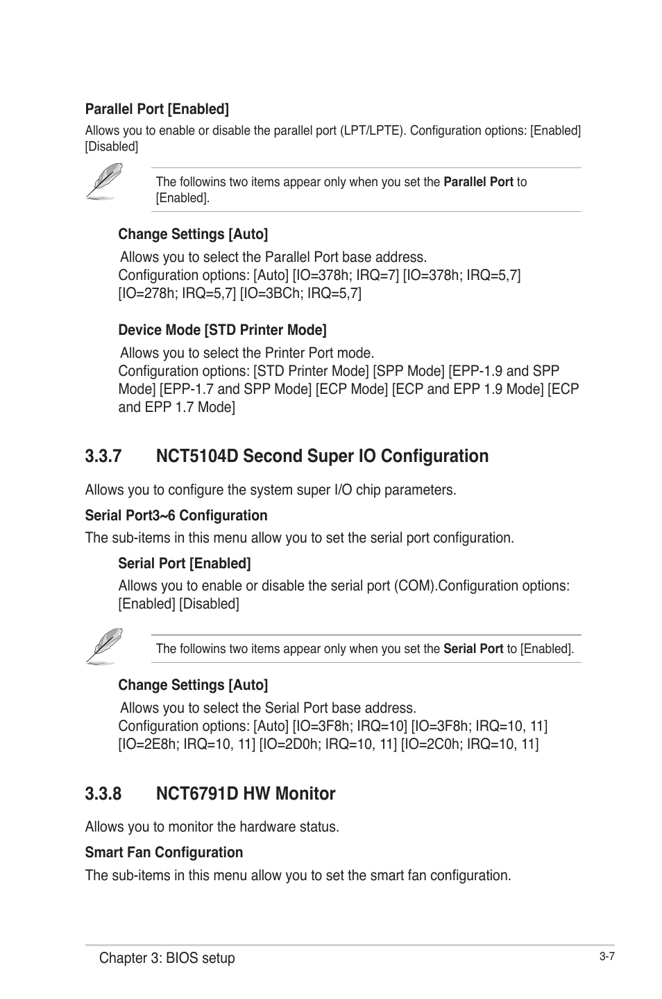 7 nct5104d second super io configuration, 8 nct6791d hw monitor, Nct5104d second super io configuration -7 | Nct6791d hw monitor -7 | AAEON EMB-H81A User Manual | Page 40 / 51