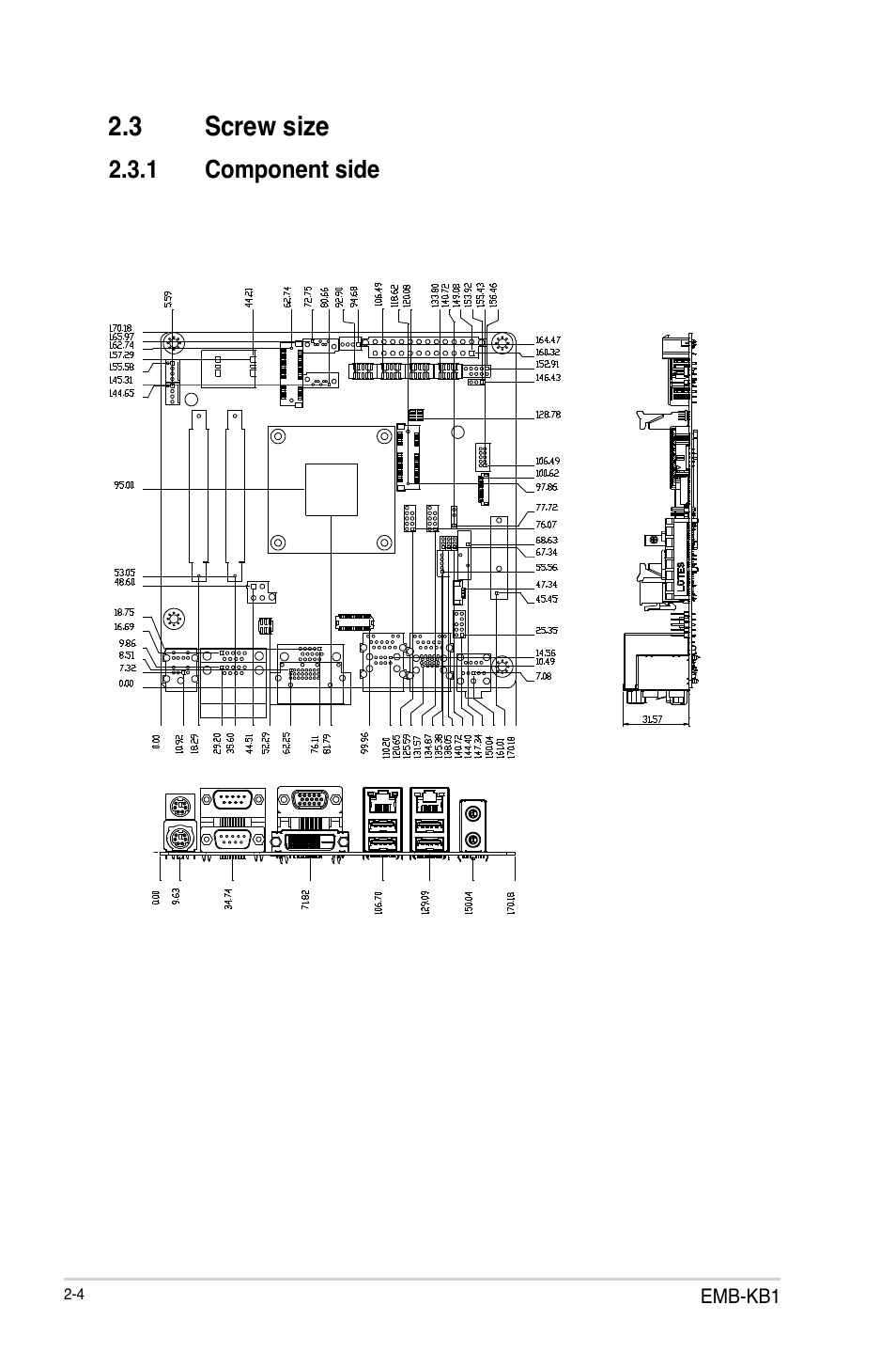 3 screw size, Screw size -4 | AAEON EMB-KB1 User Manual | Page 12 / 44