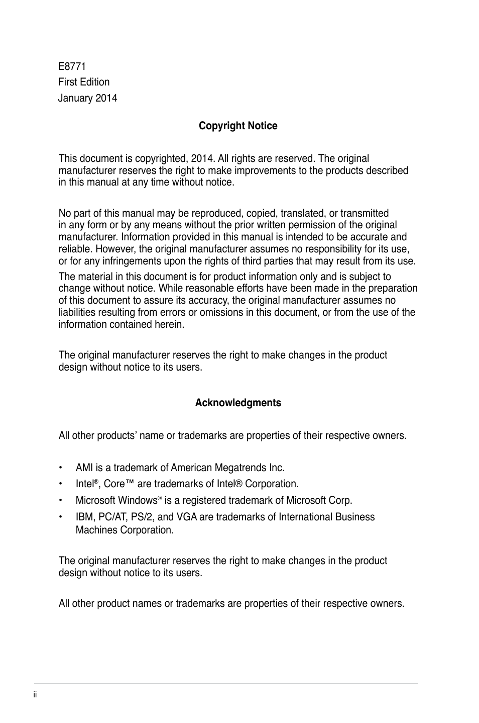 AAEON EMB-BT1 User Manual | Page 2 / 58