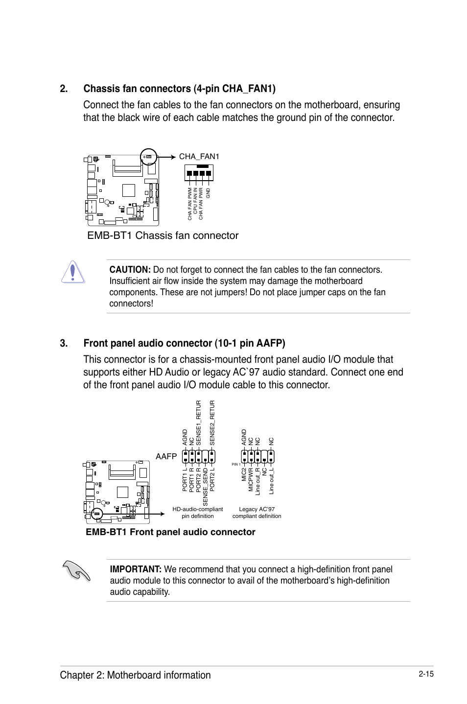 Chapter 2: motherboard information | AAEON EMB-BT1 User Manual | Page 23 / 58