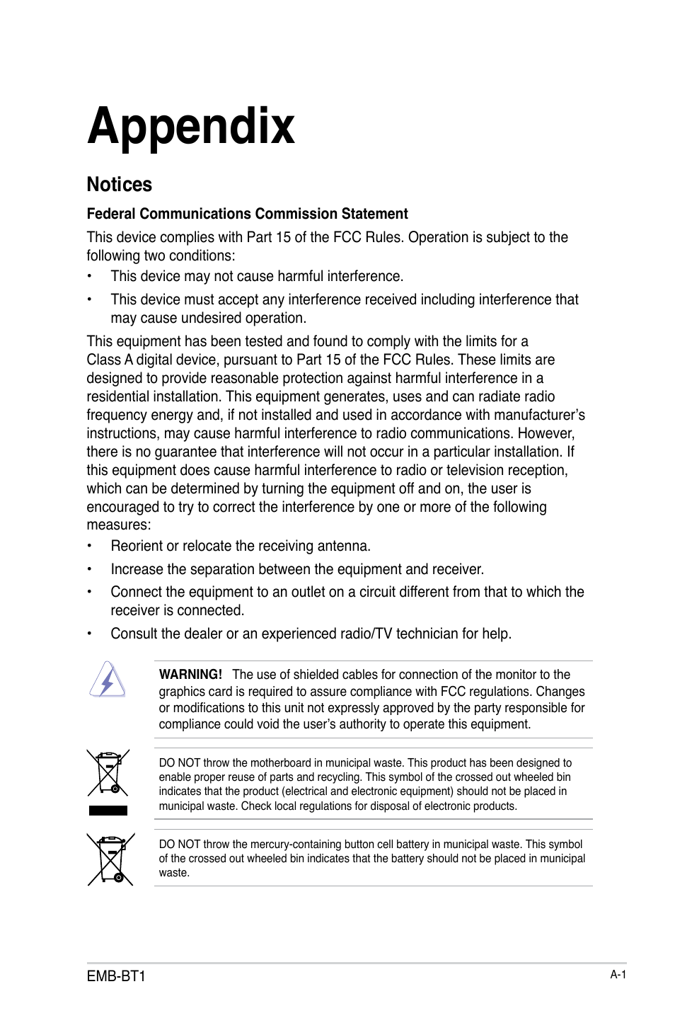 Appendix, Notices | AAEON EMB-BT1 User Manual | Page 57 / 58