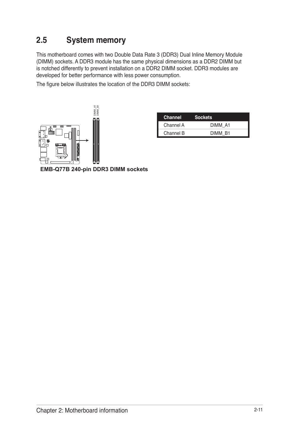 5 system memory, System memory -11 | AAEON EMB-Q77B User Manual | Page 19 / 44