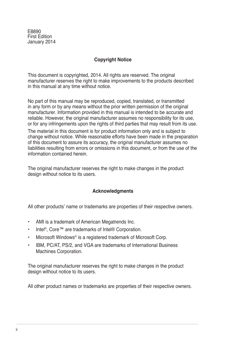 AAEON EMB-Q77B User Manual | Page 2 / 44