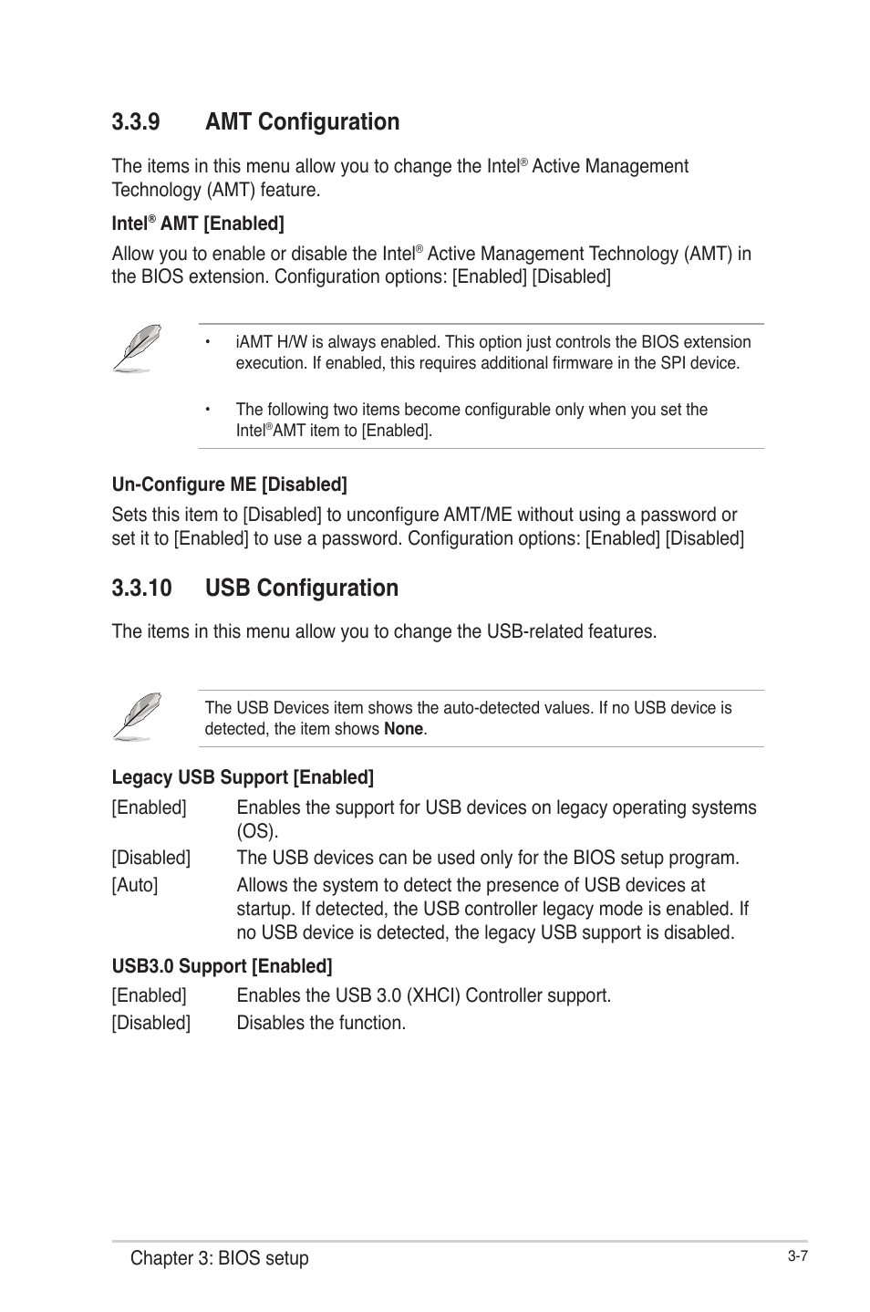 9 amt configuration, 10 usb configuration, Amt configuration -7 | 10 usb configuration -7 | AAEON EMB-Q77B User Manual | Page 37 / 44