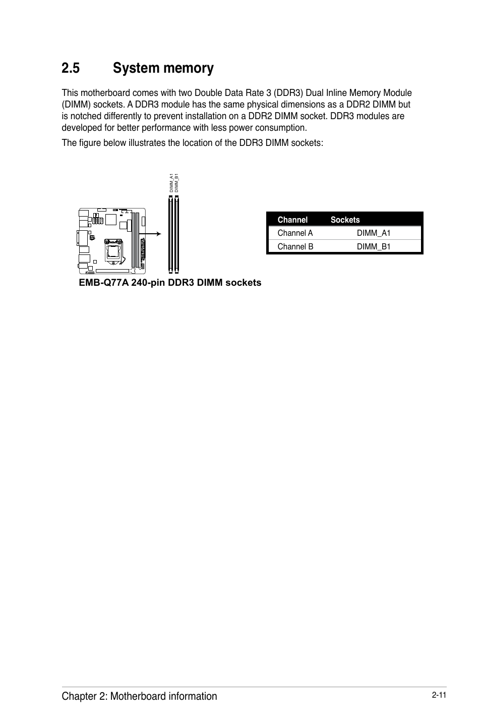 5 system memory, System memory -11 | AAEON EMB-Q77A User Manual | Page 19 / 62